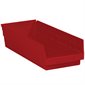 17 7/8 x 6 5/8 x 4" Red Plastic Shelf Bin Boxes