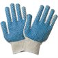 PVC Blue Dot Knit Gloves - Large