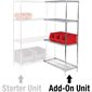 72 x 18 x 74" - 4 Shelf Wire Shelving Add-On Unit